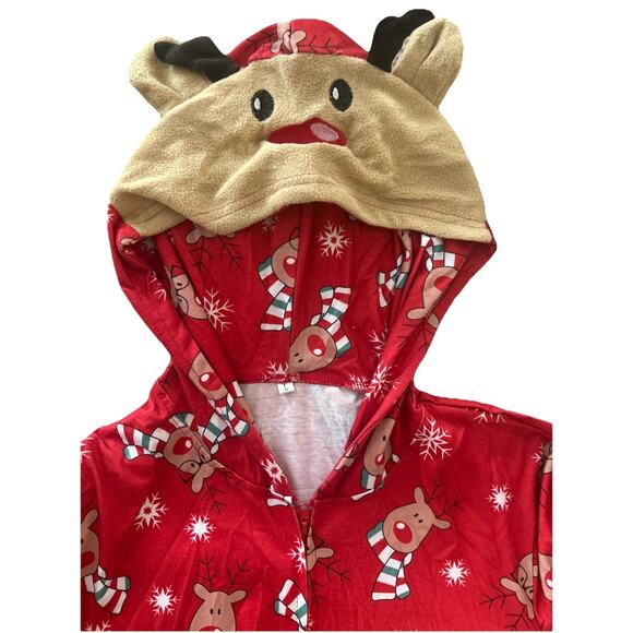 Christmas Reindeer 1 Piece Pajamas Bodysuit Large Family Matching Pajamas - Picture 3 of 7
